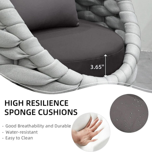 Six Piece Aluminum Patio Furniture Set With Cushions